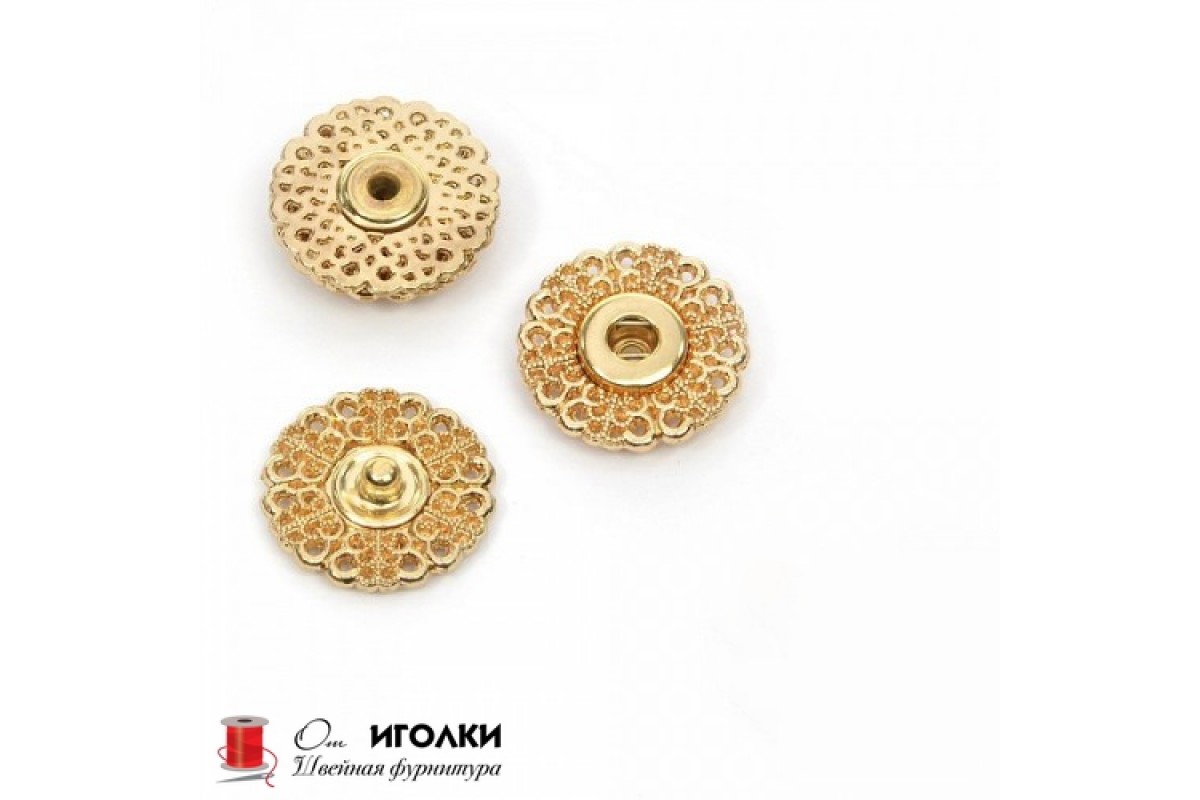 Кнопки пришивные металл шир.20 мм арт.LT16-1-3 цв.золото уп.12 шт