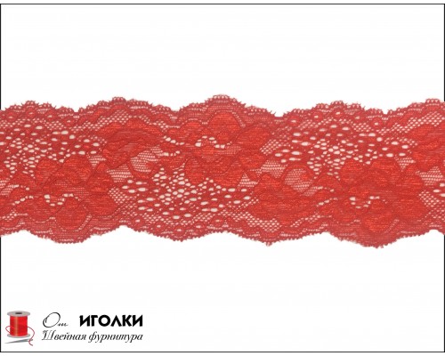 Кружево эластичное стрейч шир.6 см арт.S37 цв.красный уп.10 м